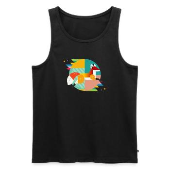 Fuchs Motiv – Modernes Design & Naturverbundenheit - Männer Premium Bio Tank Top - Schwarz - Vorne - AI Model Male 178 light (178cm)