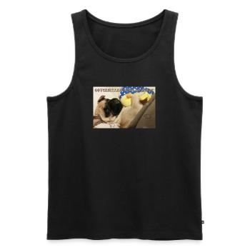 Schäfchen Plüschtier mit US Flagge Design - Männer Premium Bio Tank Top - Schwarz - Vorne - AI Model Male 178 light (178cm)