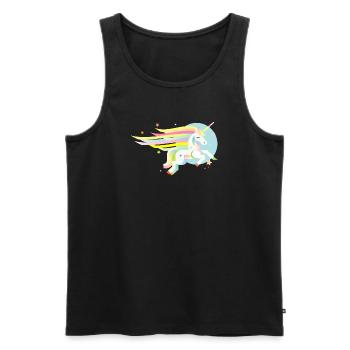 Delicate unicorn in pastel-dreamy & magical - Men's Premium Organic Tank Top - black - Front - AI Model Male 178 light (178cm)