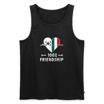 100 % amitié entre la Corée du Sud et l'Italie - Débardeur bio Premium Homme - noir - Devant - AI Model Male 178 light (178cm)