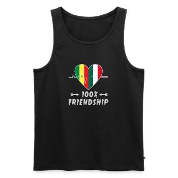 100 % amitié entre le Sénégal et l'Italie - Débardeur bio Premium Homme - noir - Devant - Michal (187cm)