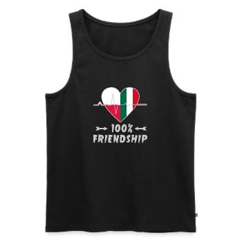 Poland and Italy 100% friendship - Men's Premium Organic Tank Top - black - Front - Michal (187cm)