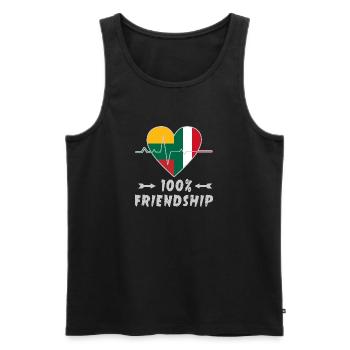 Lithuania and Italy 100% friendship - Men's Premium Organic Tank Top - black - Front - Michal (187cm)