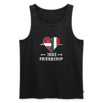 Lettland und Italien 100% Freundschaft - Männer Premium Bio Tank Top - Schwarz - Vorne - AI Model Male 178 light (178cm)