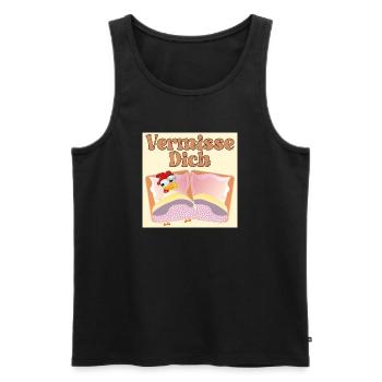 Vermisse Dich - Fernbeziehung - Männer Premium Bio Tank Top - Schwarz - Vorne - AI Model Male 178 light (178cm)