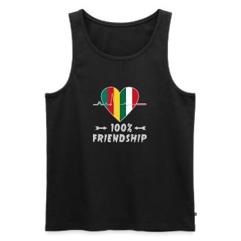 Cameroon and Italy 100% friendship - Men's Premium Organic Tank Top - black - Front - Michal (187cm)