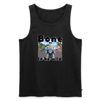 Skelett am Motorrad - Bone to be wild - Männer Premium Bio Tank Top - Schwarz - Vorne - Michal (187cm)