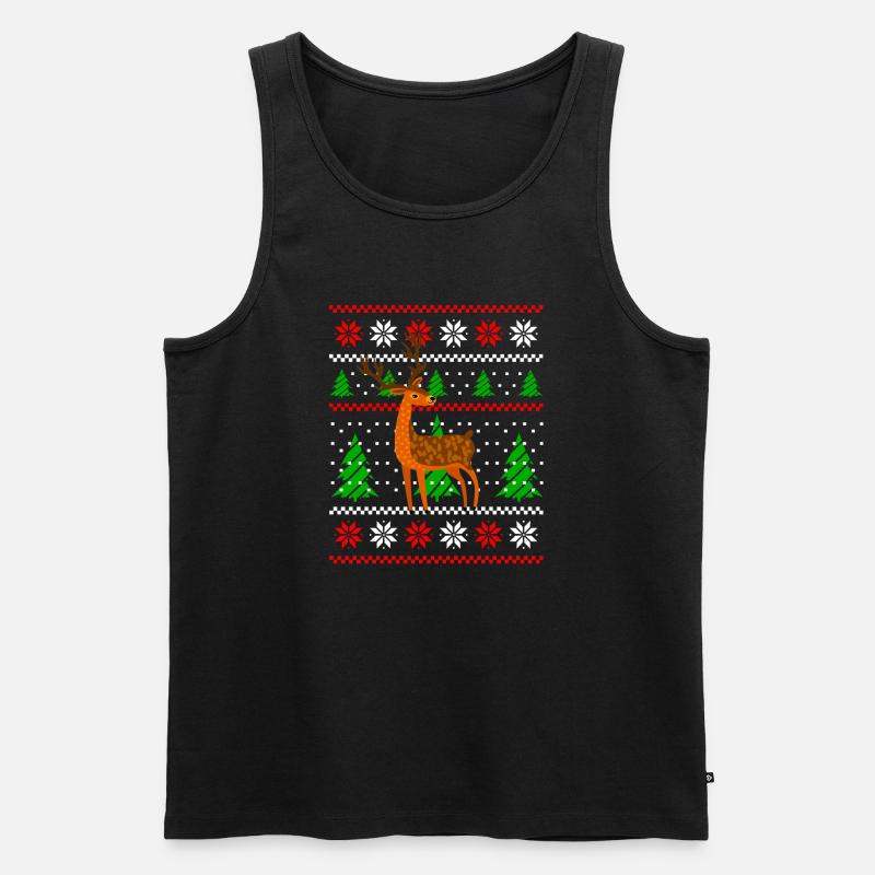 Weihnacht Hirsch - Männer Premium Bio Tank Top - Schwarz