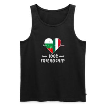 Bulgaria and Italy 100% friendship - Men's Premium Organic Tank Top - black - Front - AI Model Male 178 light (178cm)