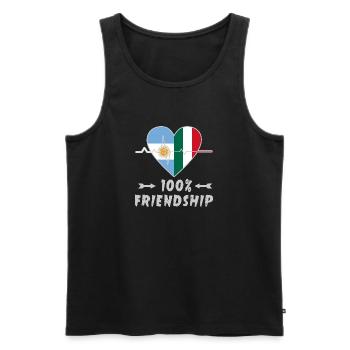 Argentina and Italy 100% friendship - Men's Premium Organic Tank Top - black - Front - Michal (187cm)