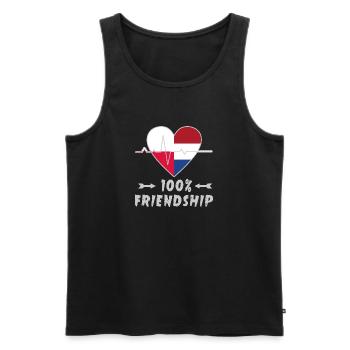 Polen und Niederlande 100% Freundschaft - Männer Premium Bio Tank Top - Schwarz - Vorne - Michal (187cm)