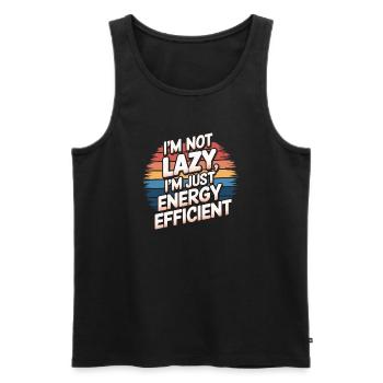 Energische Anti-Faulheit-Illustration - Männer Premium Bio Tank Top - Schwarz - Vorne - AI Model Male 178 light (178cm)
