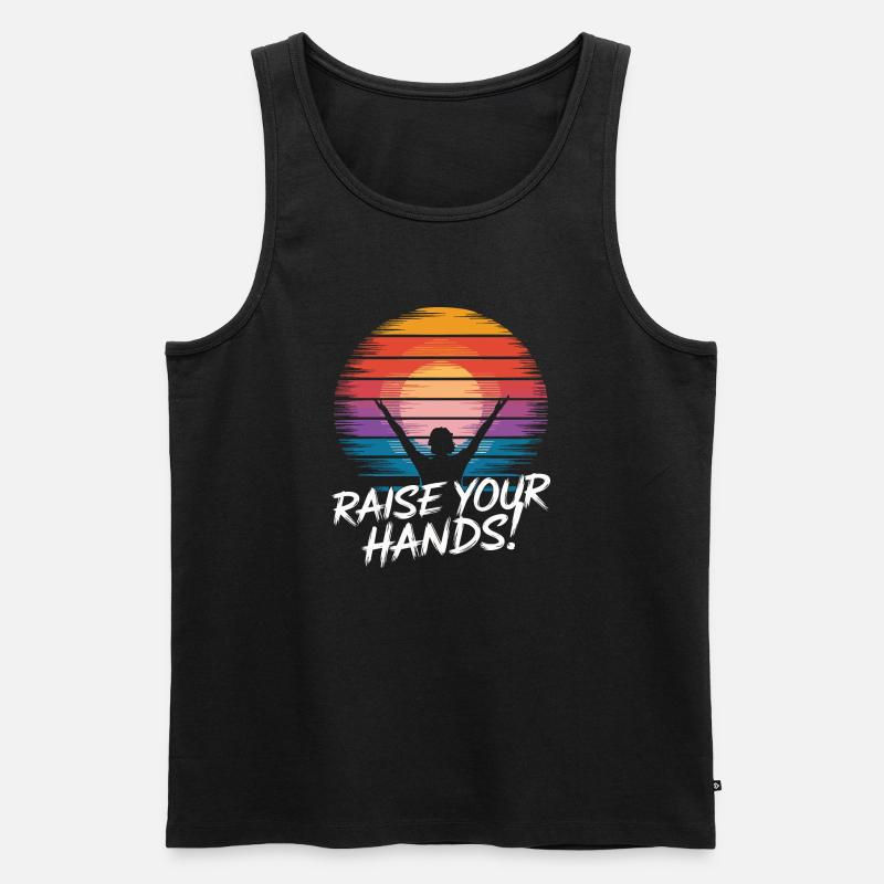 Sunset Silhouette mit inspirierender Botschaft - Männer Premium Bio Tank Top - Schwarz