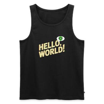 Playful Alien Hello World Design - Men's Premium Organic Tank Top - black - Front - AI Model Male 178 light (178cm)