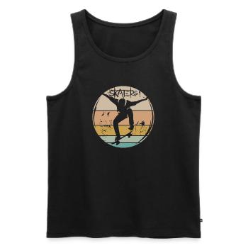planche à roulettes skateur rétro vintage logo icône icône - Débardeur bio Premium Homme - noir - Devant - AI Model Male 178 light (178cm)