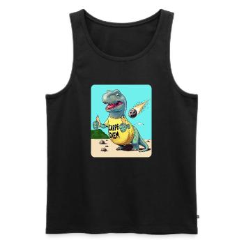 Carpe Diem Dinosaur - Men's Premium Organic Tank Top - black - Front - AI Model Male 178 light (178cm)