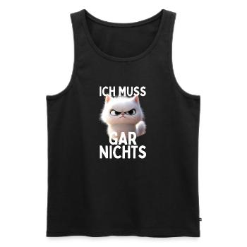 Cat I don't have to do anything no nope lazy cats - Men's Premium Organic Tank Top - black - Front - AI Model Male 178 light (178cm)