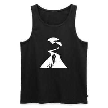 Cyclistes au clair de lune - Débardeur bio Premium Homme - noir - Devant - Michal (187cm)