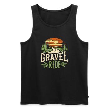 Aventure sur gravier - Débardeur bio Premium Homme - noir - Devant - Michal (187cm)