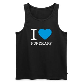 I LOVE NORDKAPP Norway Norwegen - Männer Premium Bio Tank Top - Schwarz - Vorne - AI Model Male 178 light (178cm)