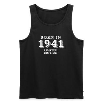 83 years, year of birth, date of birth - Men's Premium Organic Tank Top - black - Front - AI Model Male 178 light (178cm)