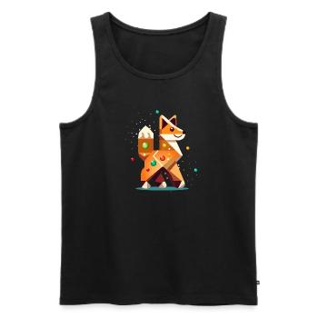 Fuchs im Lebkuchen Stil– Kreatives Weihnachtsmotiv - Männer Premium Bio Tank Top - Schwarz - Vorne - AI Model Male 178 light (178cm)