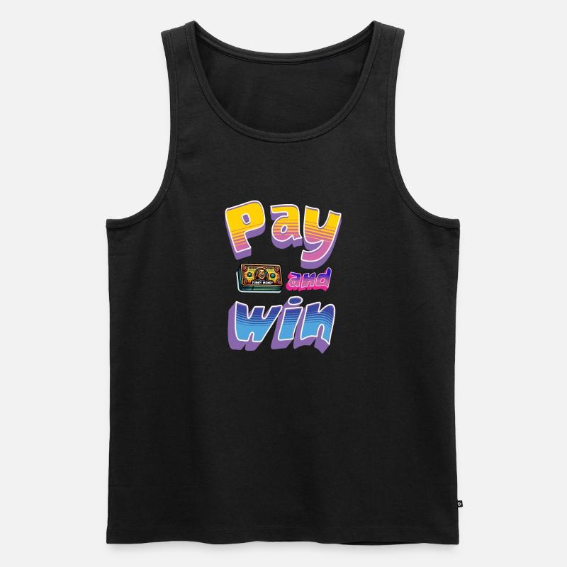 Play and Win Retro Design - Männer Premium Bio Tank Top - Schwarz