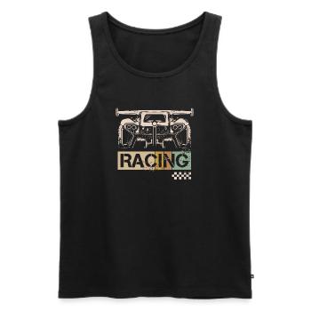Voiture de course rétro tuner tuner course - Débardeur bio Premium Homme - noir - Devant - Michal (187cm)