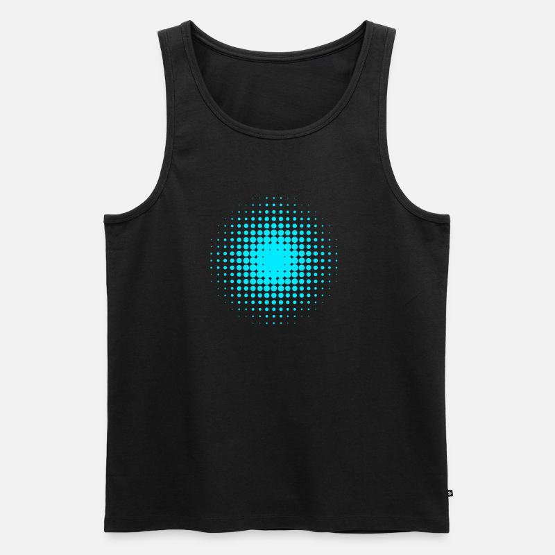Abstract Blue-Gray Dot Patterns - Men's Premium Organic Tank Top - black