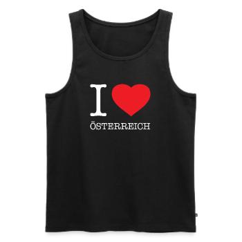 I LOVE ÖSTERREICH Austria - Männer Premium Bio Tank Top - Schwarz - Vorne - Michal (187cm)