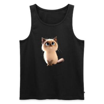 Birma Katze Heilige Birmakatze Süße Birma Katzen - Männer Premium Bio Tank Top - Schwarz - Vorne - AI Model Male 178 light (178cm)