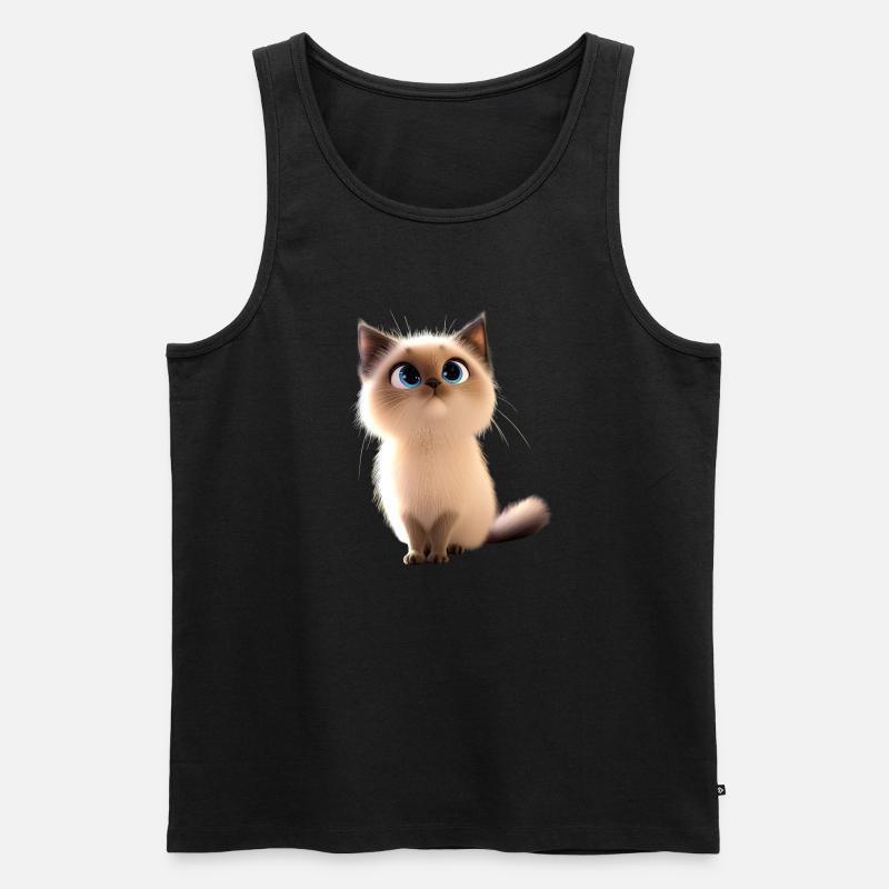 Chat Birman Chat Birman Sacré Chat Birman Mignon Chats Birmans - Débardeur bio Premium Homme - noir