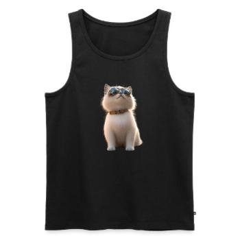 Birma Katze Heilige Birmakatze Süße Birma Katzen - Männer Premium Bio Tank Top - Schwarz - Vorne - AI Model Male 178 light (178cm)