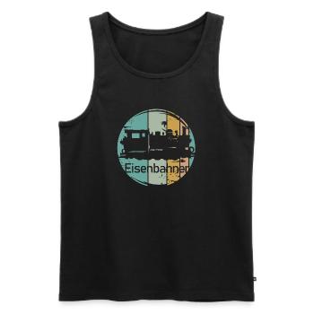 retro Lok Eisenbahner vintage alte Bahn Zug Symbol - Männer Premium Bio Tank Top - Schwarz - Vorne - AI Model Male 178 light (178cm)