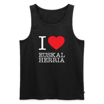 J’AIME EUSKAL HERRIA Pays Basque Basque - Débardeur bio Premium Homme - noir - Devant - AI Model Male 178 light (178cm)