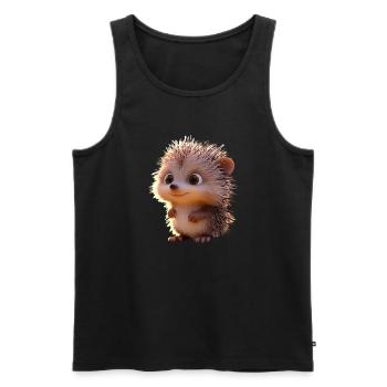 Igel Weißbauchigel Stacheligel Liebe Süßer Igel - Männer Premium Bio Tank Top - Schwarz - Vorne - AI Model Male 178 light (178cm)