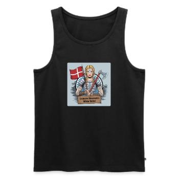 Schildmaiden - Discover the wild side of Denmark - Men's Premium Organic Tank Top - black - Front - AI Model Male 178 light (178cm)