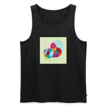 Verschlungene Farbübergänge - Männer Premium Bio Tank Top - Schwarz - Vorne - AI Model Male 178 light (178cm)
