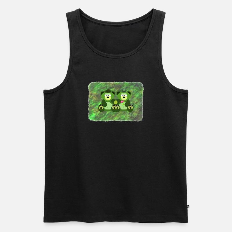Moosbären - Männer Premium Bio Tank Top - Schwarz