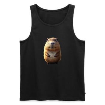 Capybara Be Capy Capybara Drôle Capybara - Débardeur bio Premium Homme - noir - Devant - AI Model Male 178 light (178cm)