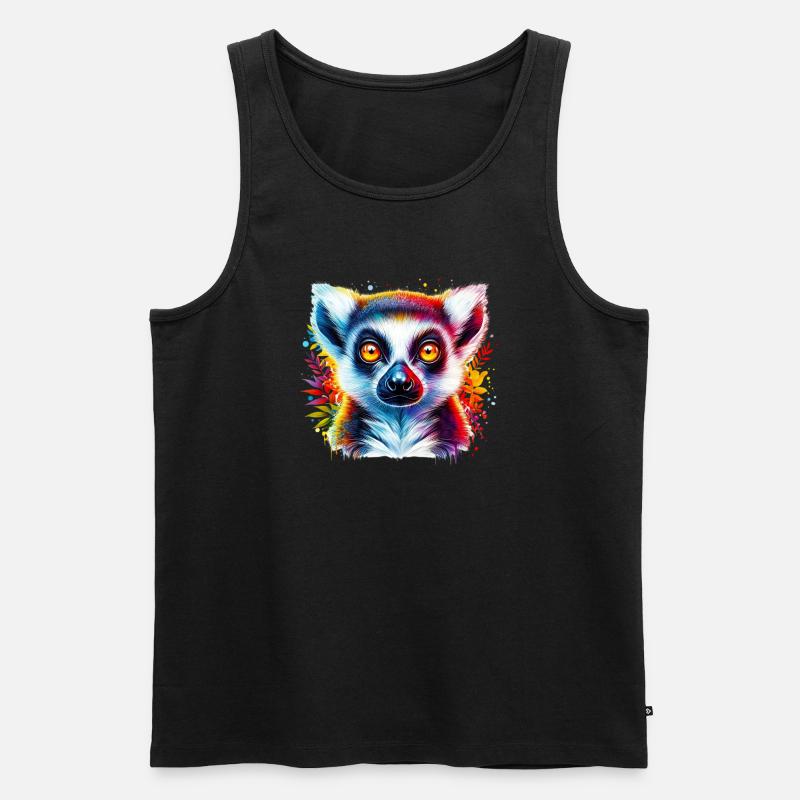 Lemur - Männer Premium Bio Tank Top - Schwarz
