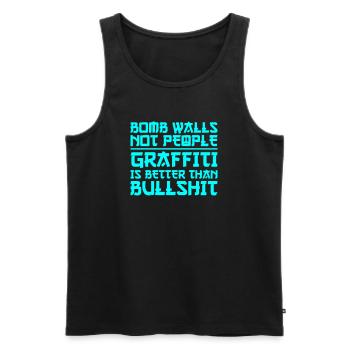 Frieden Graffiti Weltfrieden - Männer Premium Bio Tank Top - Schwarz - Vorne - Michal (187cm)