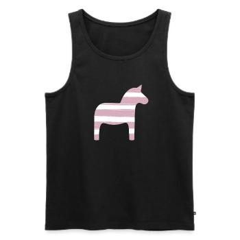 Dalapferd Streifen rosa Mädchen skandinavisch Deko - Männer Premium Bio Tank Top - Schwarz - Vorne - AI Model Male 178 light (178cm)