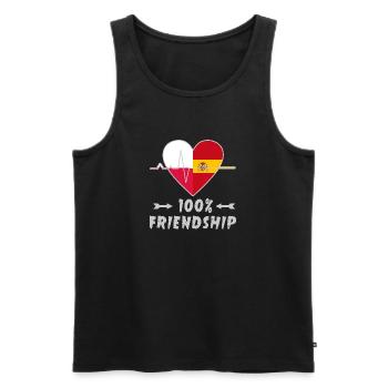 100 % amitié entre la Pologne et l'Espagne - Débardeur bio Premium Homme - noir - Devant - AI Model Male 178 light (178cm)
