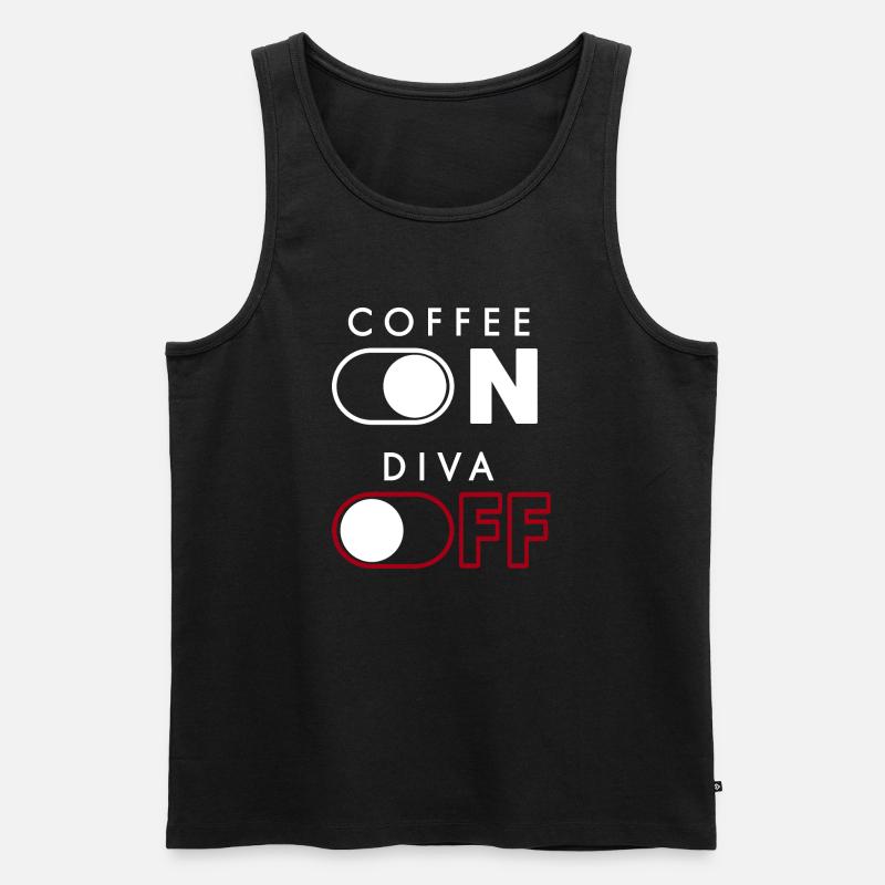 Kaffee Diva - Männer Premium Bio Tank Top - Schwarz