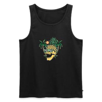 Funny pineapple skull - Männer Premium Bio Tank Top - Schwarz - Vorne - Michal (187cm)