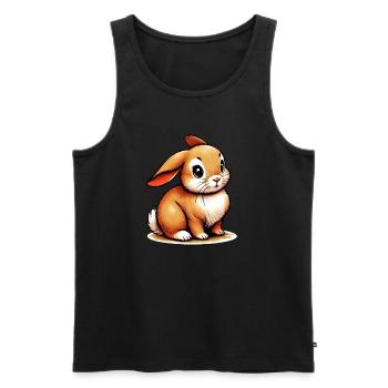 Rabbit - Men's Premium Organic Tank Top - black - Front - Michal (187cm)