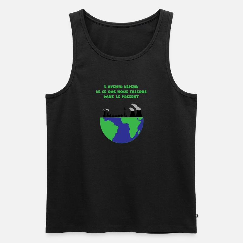 Planet Erde - Männer Premium Bio Tank Top - Schwarz