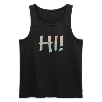 HALLO MENSCHLICHE INTELLIGENZ - Männer Premium Bio Tank Top - Schwarz - Vorne - Michal (187cm)