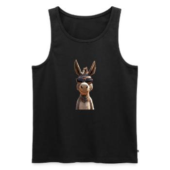 Donkey Domestic Donkey Riding Stable Love Cute Donkey - Men's Premium Organic Tank Top - black - Front - AI Model Male 178 light (178cm)